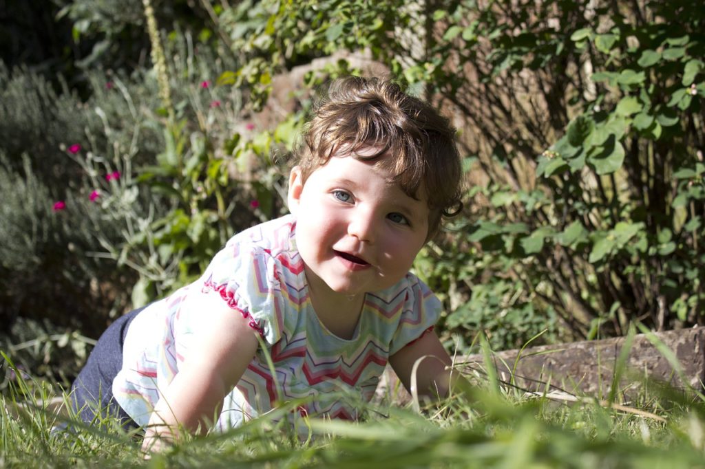 baby in garden